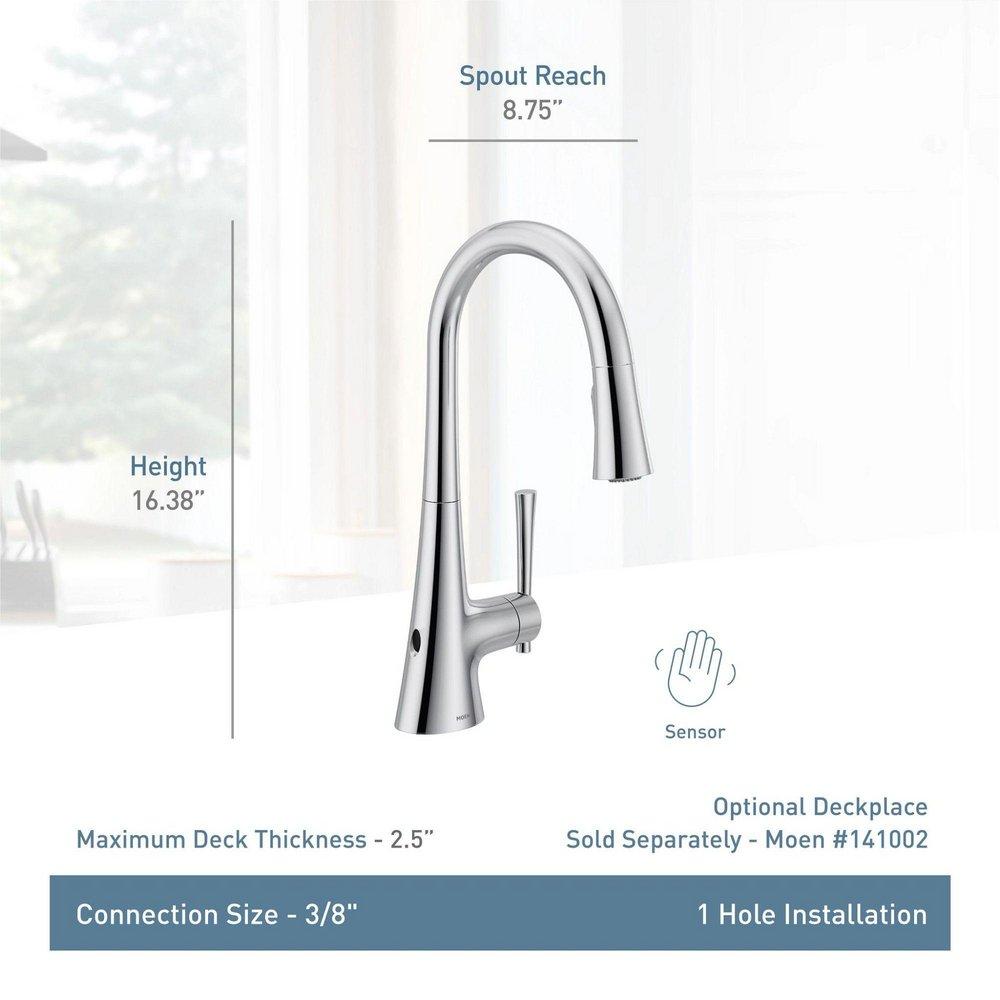 Moen Polished Nickel Single Handle Pull Down Kitchen Faucet 