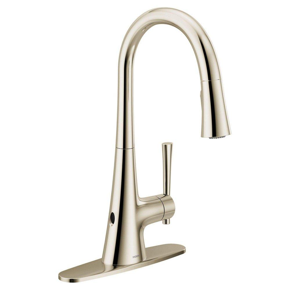 Moen Polished Nickel Single Handle Pull Down Kitchen Faucet 