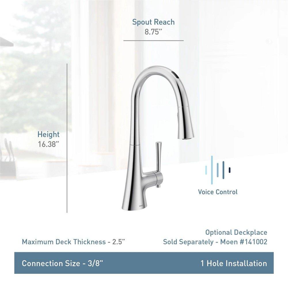 Moen Polished Nickel Single Handle Pull Down Kitchen Faucet 