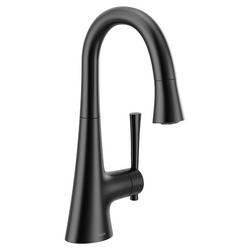 Single Handle Pull Down Bar Faucet in Matte Black