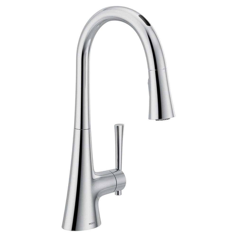 Single Handle Pull Down Touchless Kitchen Faucet with Voice Activation in Chrome 
