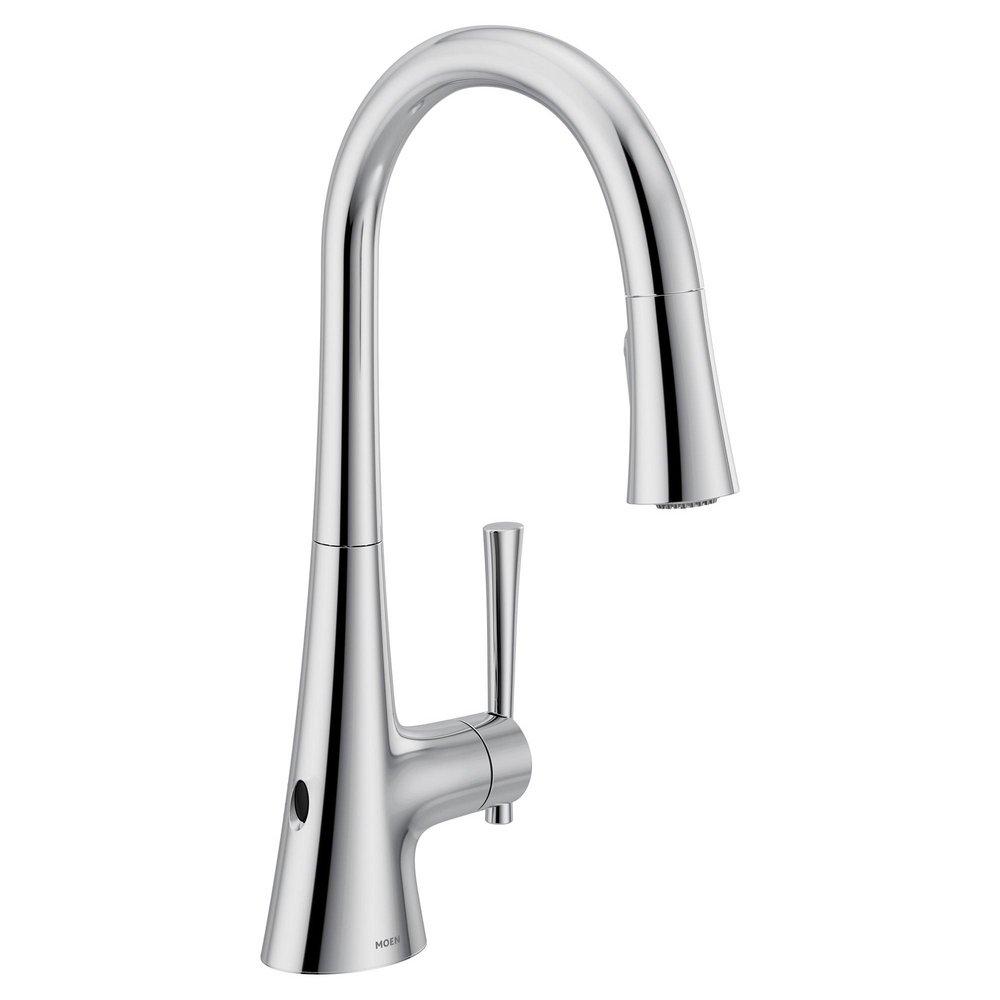 CHROME ONE HANDLE HIGH ARC PULLDOWN KITCHEN FAUCET 