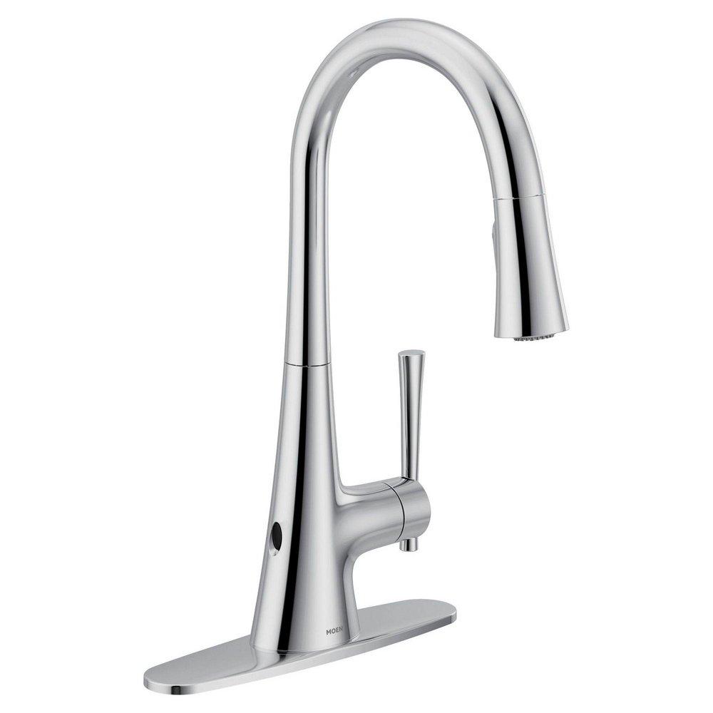 CHROME ONE HANDLE HIGH ARC PULLDOWN KITCHEN FAUCET 