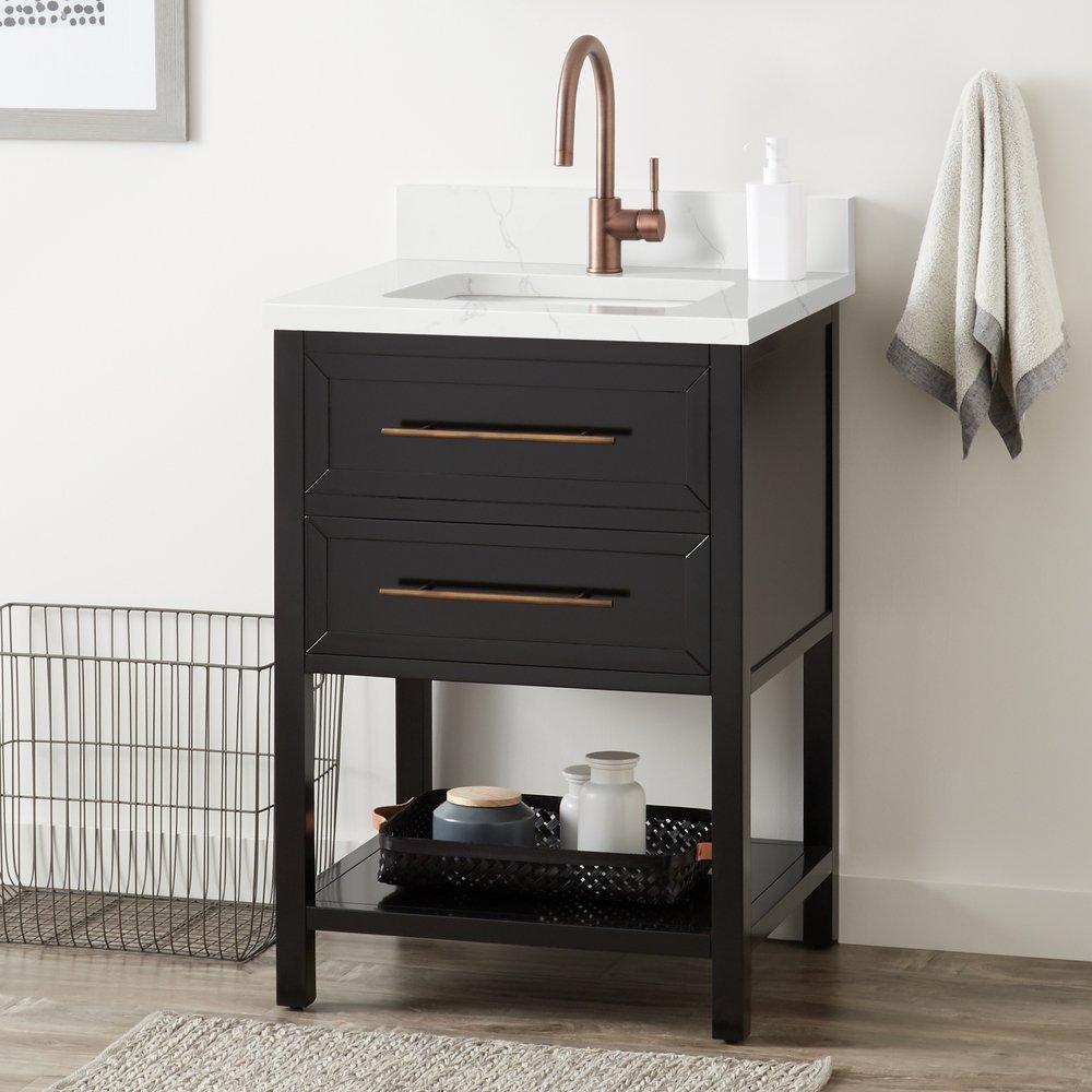 Signature Hardware Black 24 in. Floor Mount Vanity 