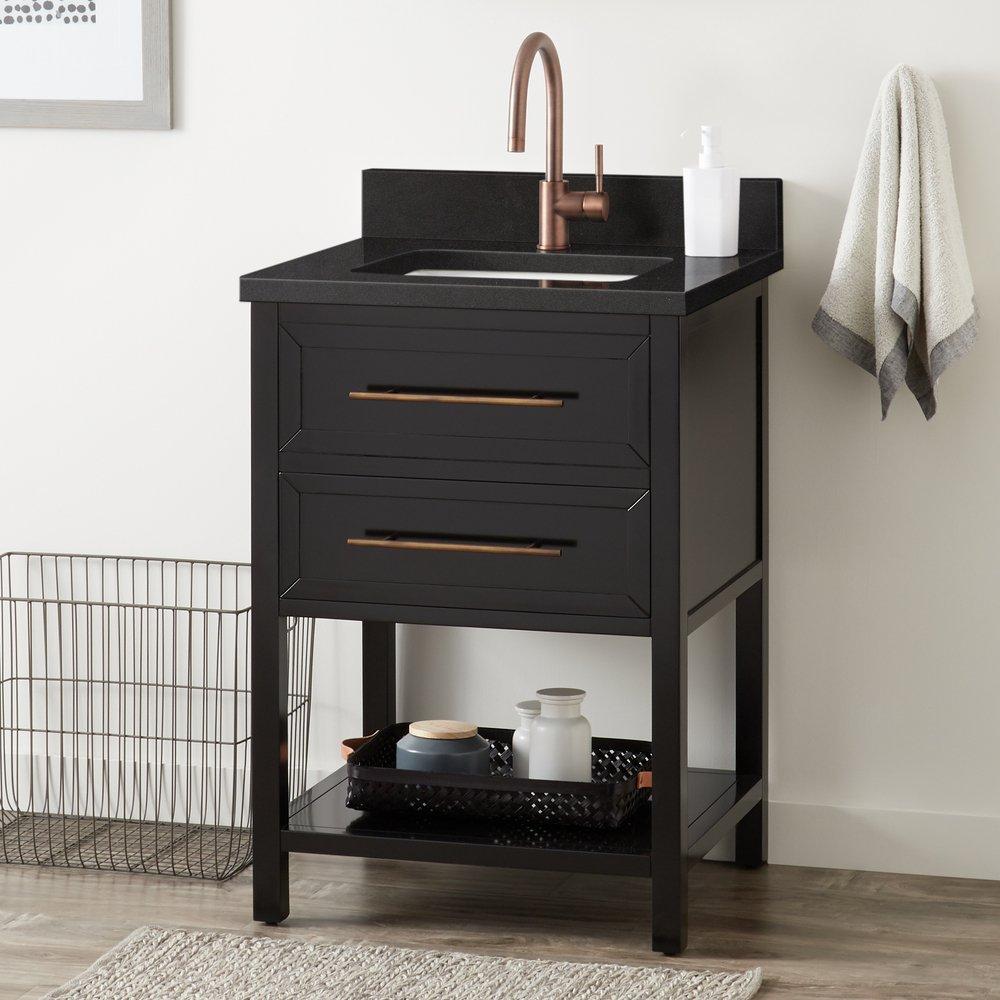 Signature Hardware Black 24 in. Floor Mount Vanity 