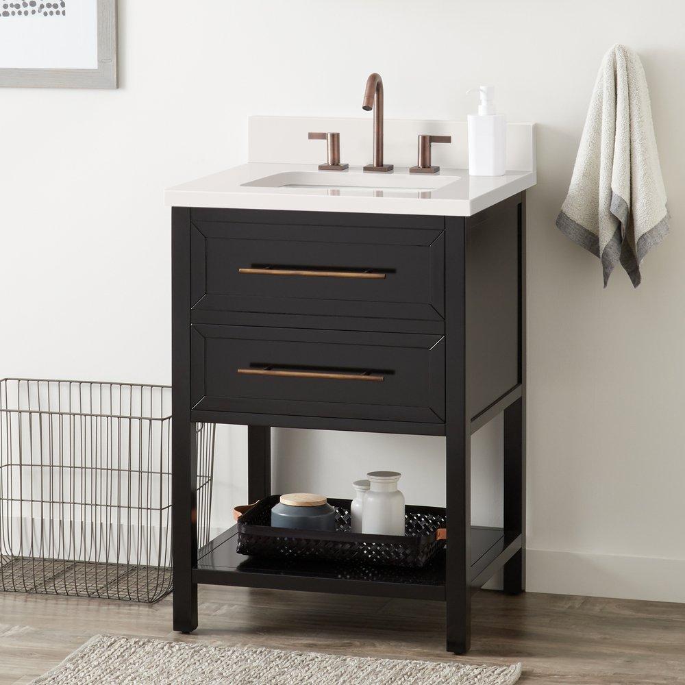 Signature Hardware Black 24 in. Floor Mount Vanity 