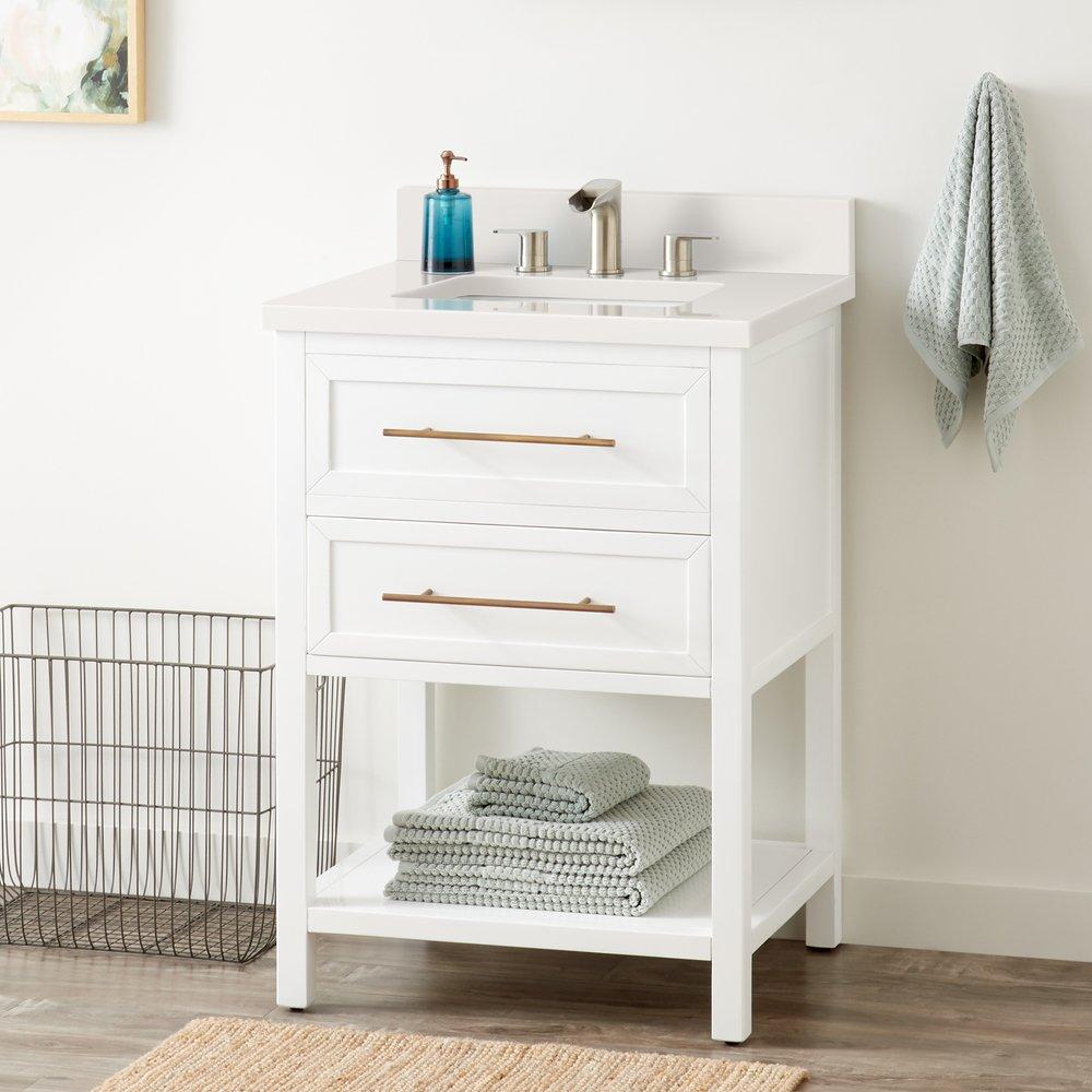 Signature Hardware Bright White 24 in. Floor Mount Vanity 