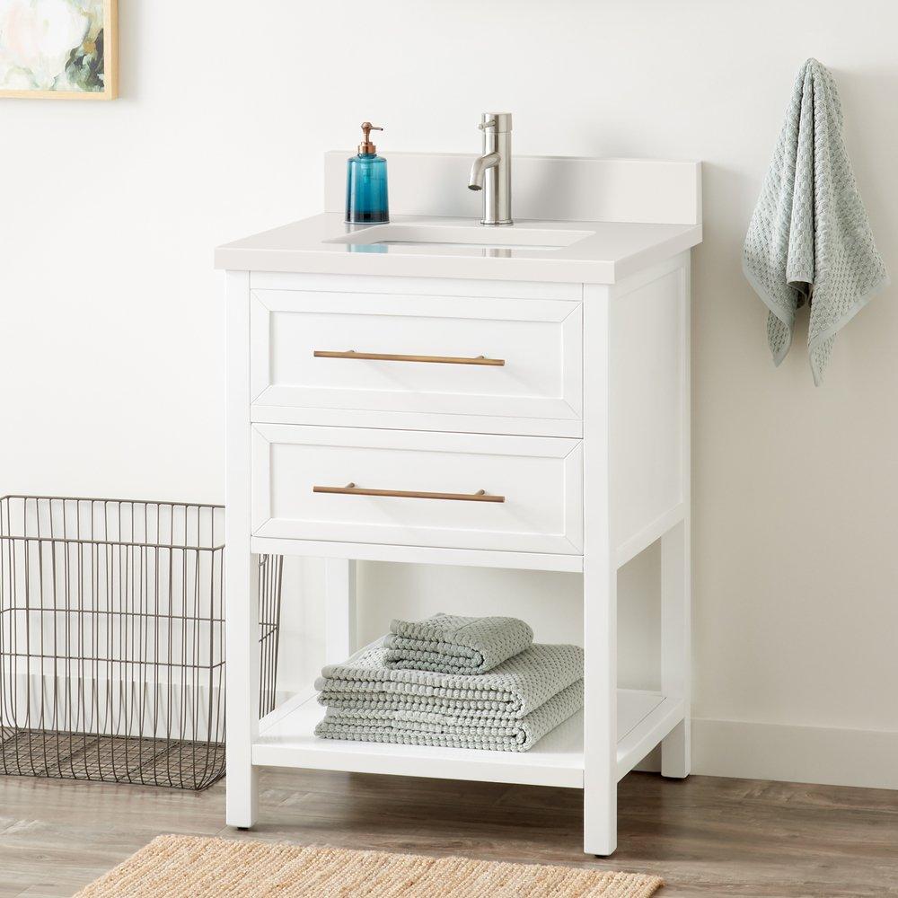 Signature Hardware Bright White 24 in. Floor Mount Vanity 