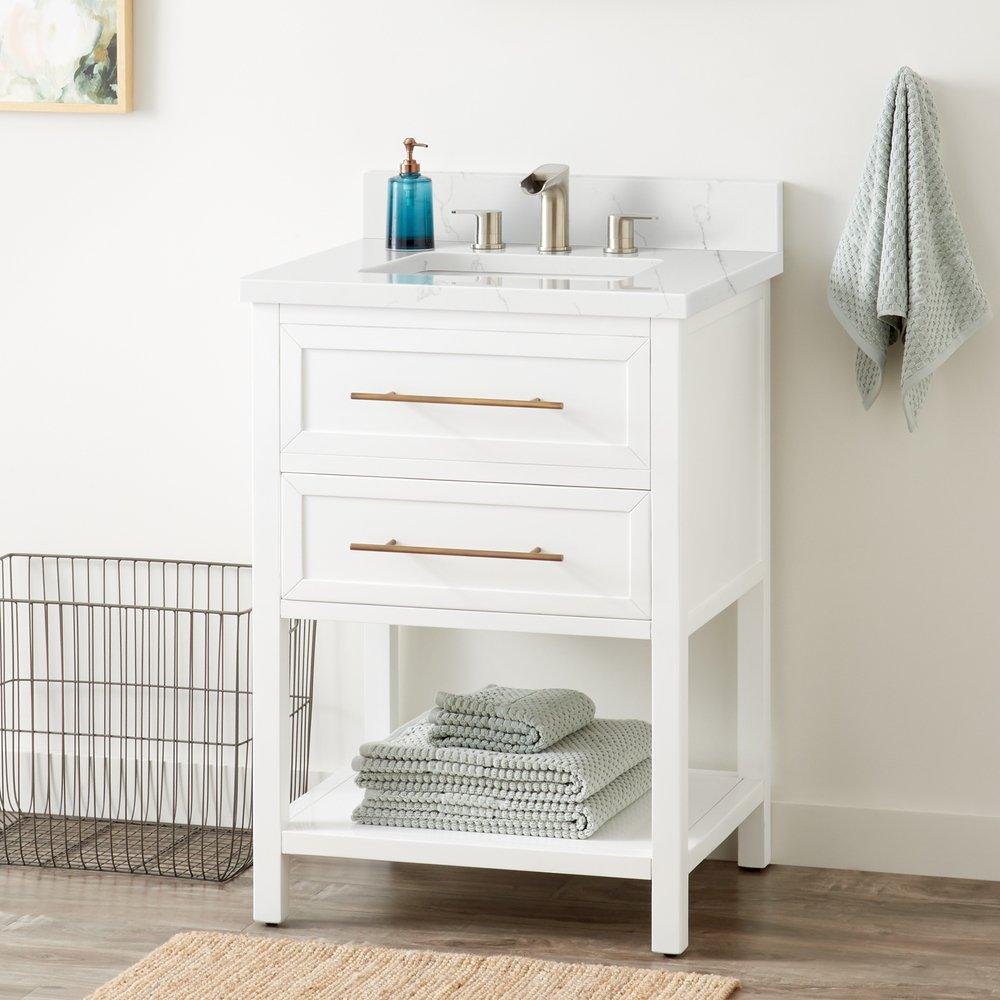 Signature Hardware Bright White 24 in. Floor Mount Vanity 