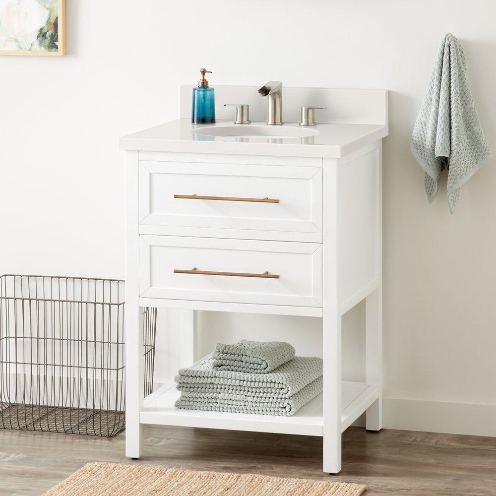 Signature Hardware Bright White 24 in. Floor Mount Vanity 