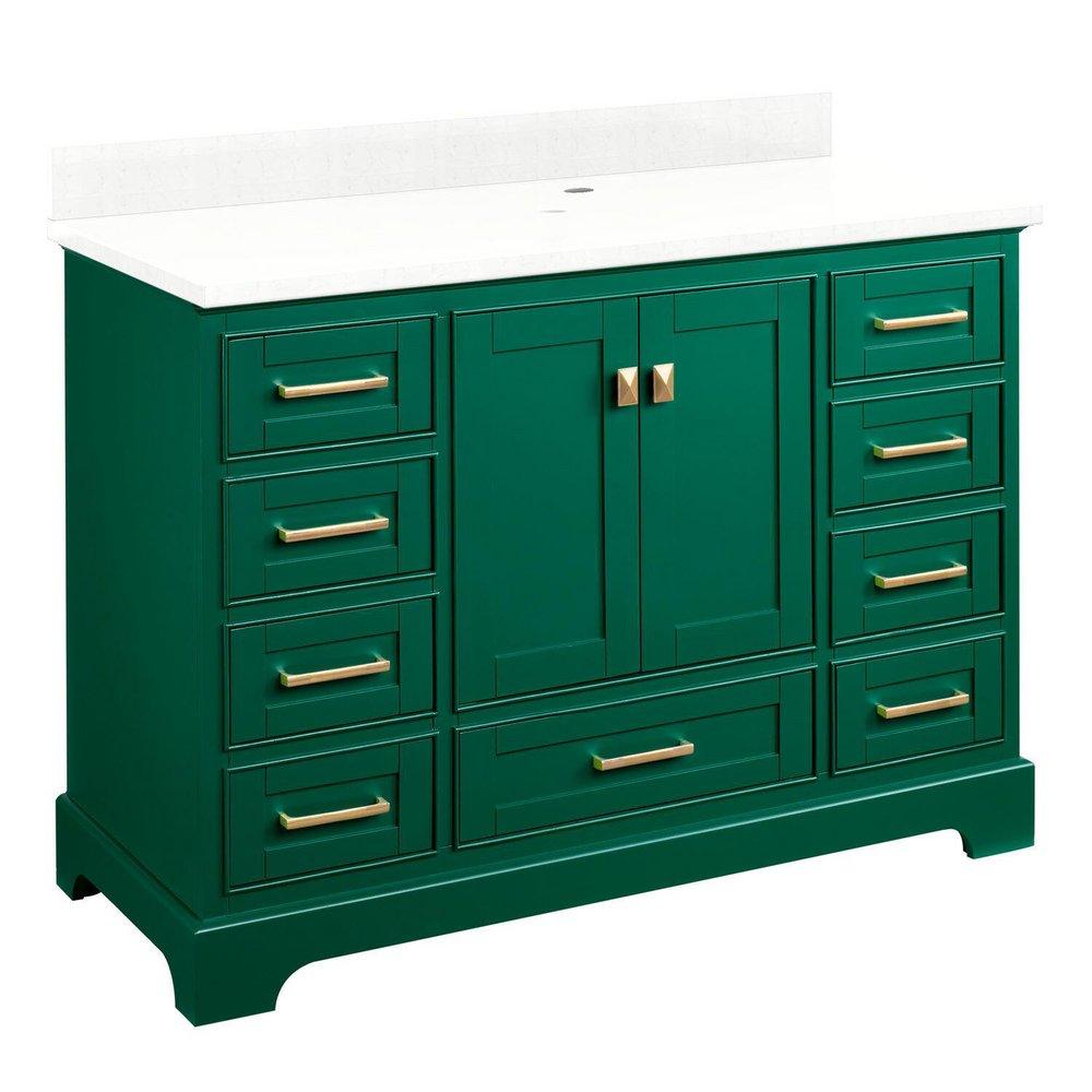 Signature Hardware Emerald Green 48 in. Floor Mount Vanity 