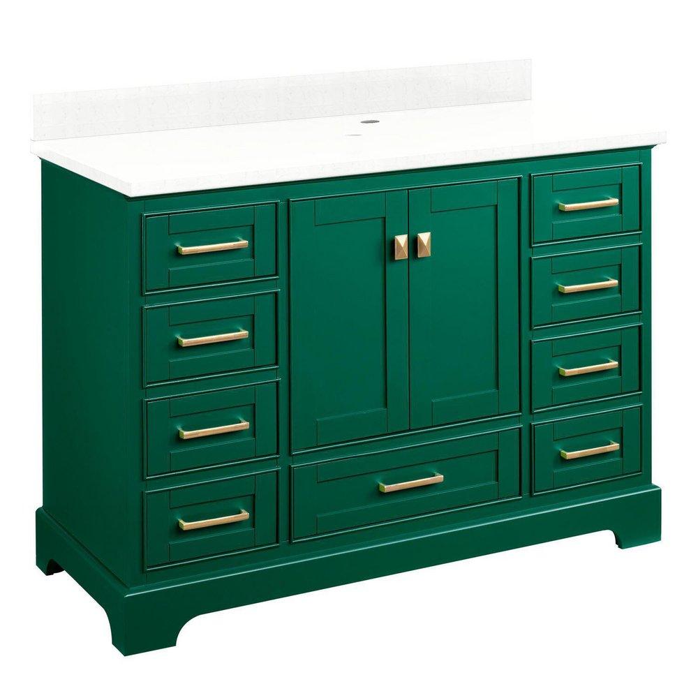 Signature Hardware Emerald Green 48 in. Floor Mount Vanity 