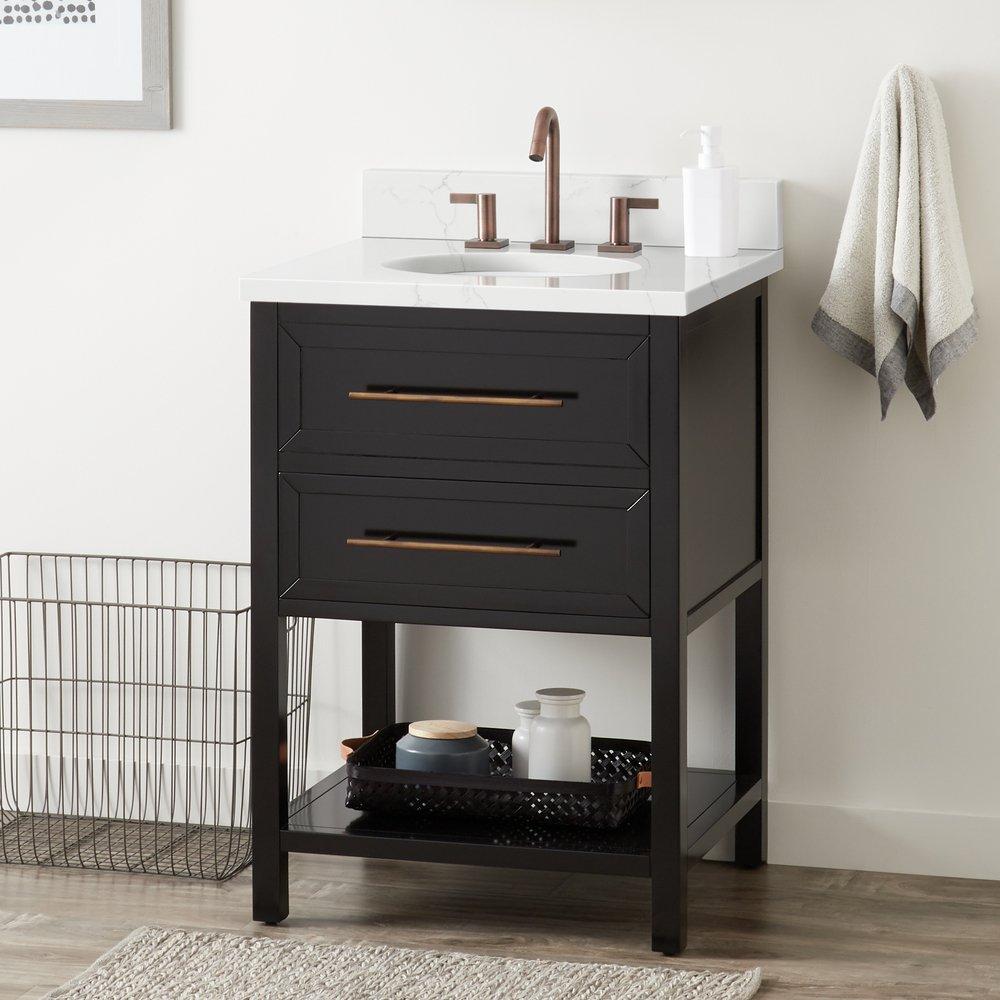 Signature Hardware Black 24 in. Floor Mount Vanity 