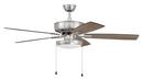 52 in. Ceiling Fan with Blades and Light Kit in Polished Nickel 