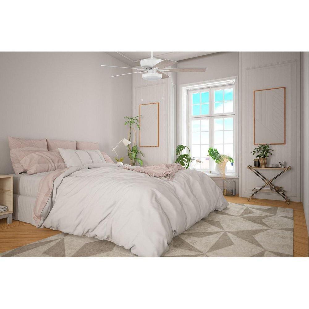 52 in. Ceiling Fan with Blades and Light Kit in Polished Nickel 