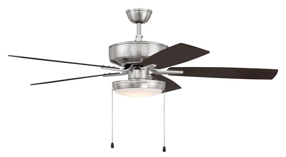 52 in. Ceiling Fan with Blades and Light Kit in Polished Nickel 