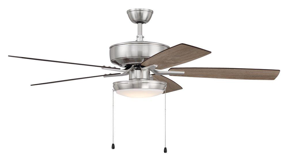 52 in. Ceiling Fan with Blades and Light Kit in Polished Nickel 