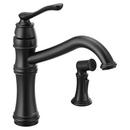 Single Handle Kitchen Faucet with Side Spray in Matte Black