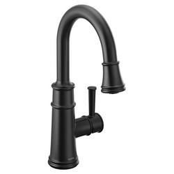 Single Handle Pull Down Bar Faucet in Matte Black