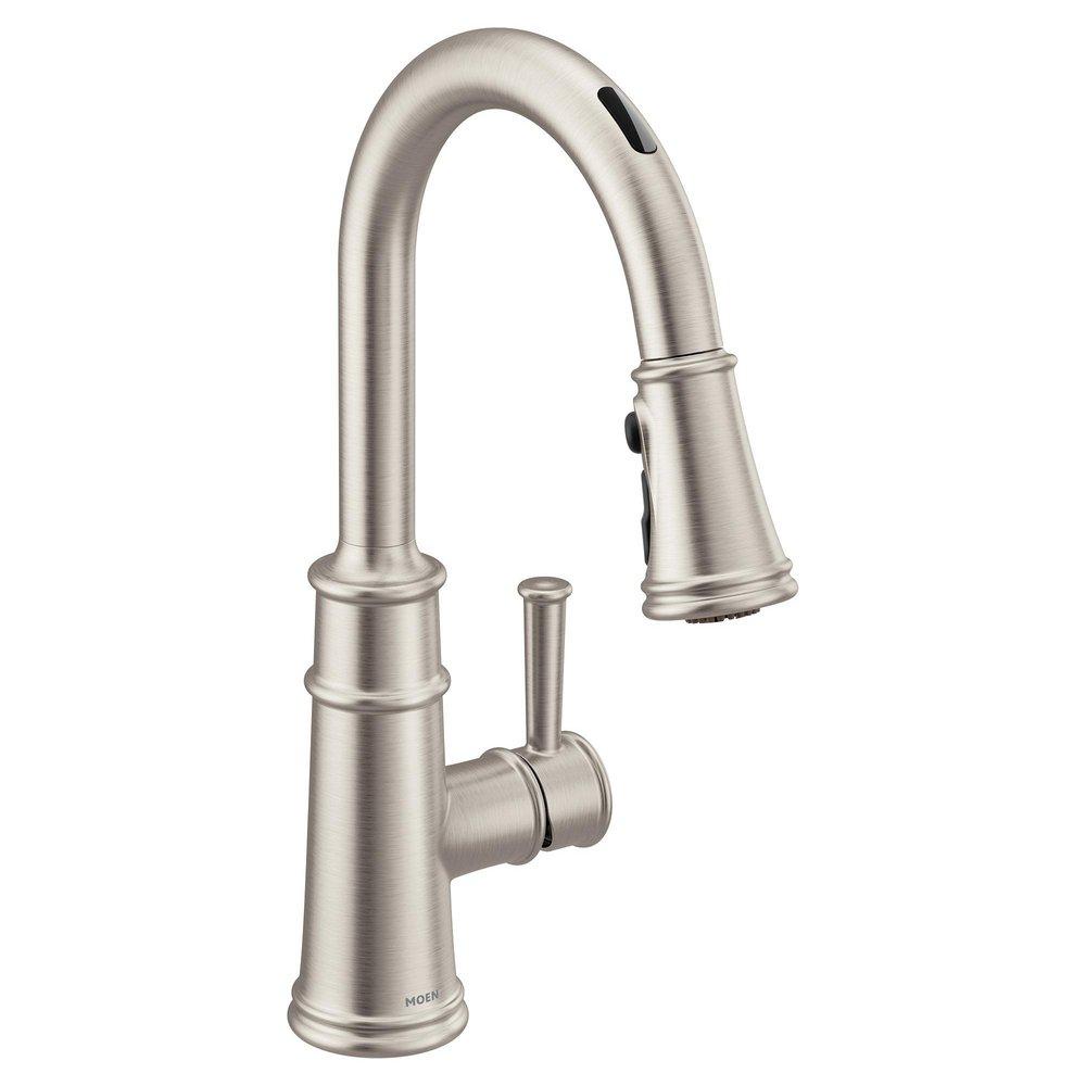Single Handle Pull Down Touchless Kitchen Faucet with Voice Activation in Spot Resist&trade; Stainless 