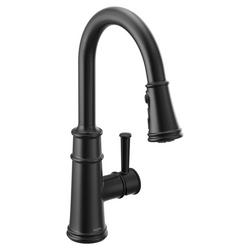 Single Handle Pull Down Kitchen Faucet in Matte Black