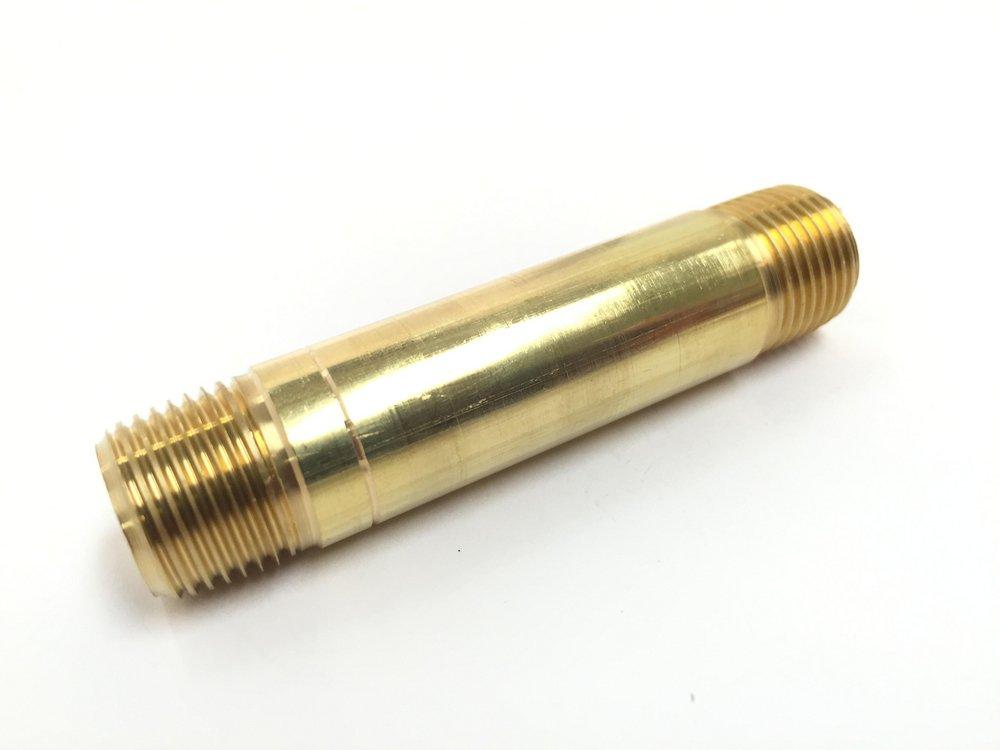 *CVR* 0122247 PIPE NIPPLE YELLOW BRASS 1/4 MIP X 3.5 LONG 1/BG 