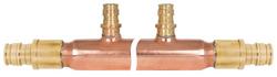 3/4 x 3/4 x 1/2 x 1/2 in. PEX Expansion Copper Reducing Manifold with 6 Outlet