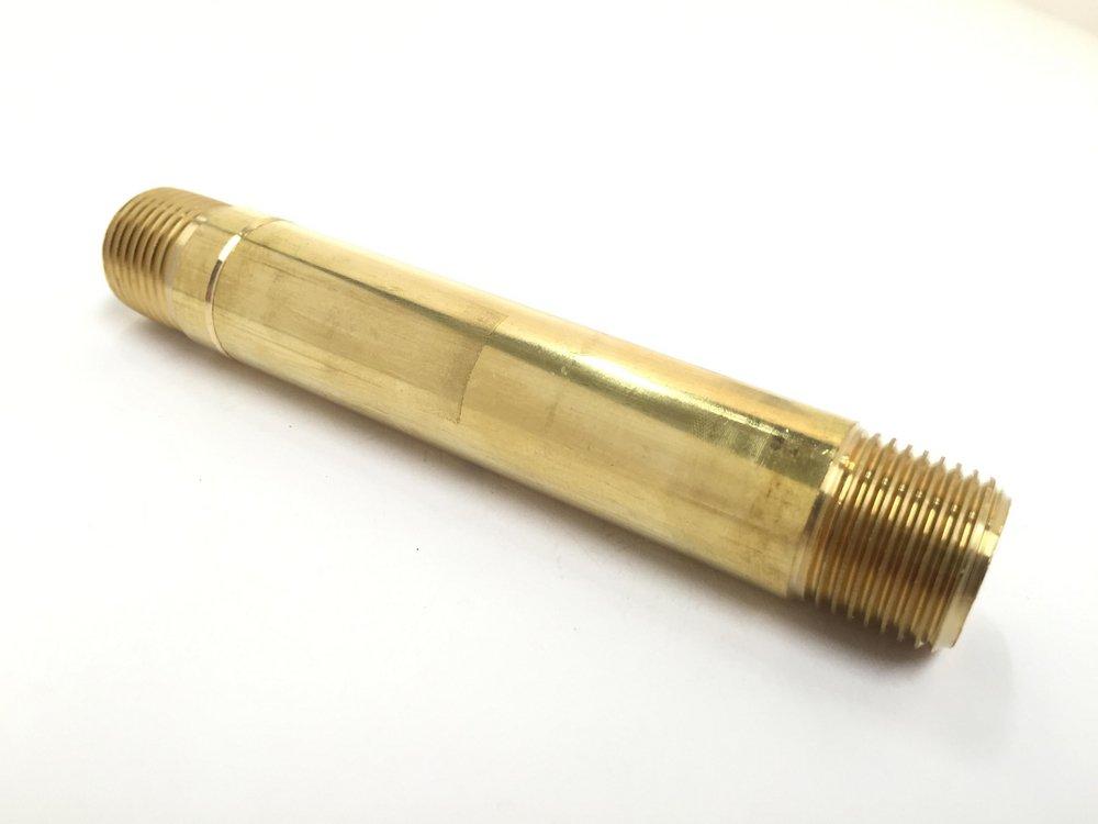*CVR* 0122264 PIPE NIPPLE YELLOW BRASS 1/2 MIP X 4.5 LONG 1/BG 