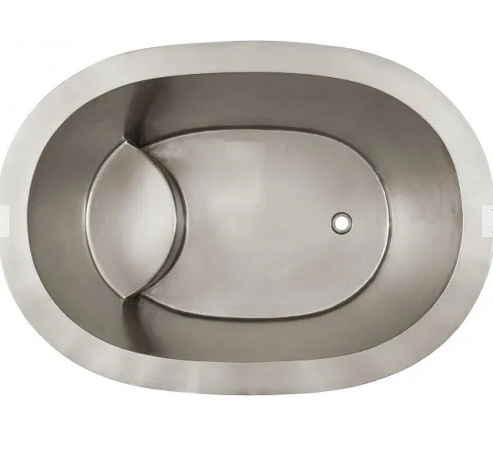Signature Hardware Stainless Steel 48 x 33-1/2 in. Japanese Soaking Air Tub with Foam 