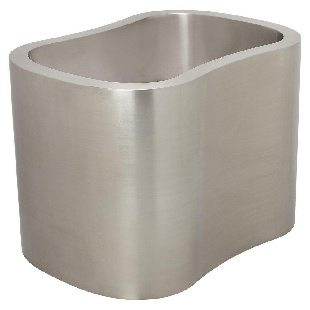 Signature Hardware Stainless Steel 49 x 34-1/2 in. Japanese Soaking Air Tub in Stainless Steel 