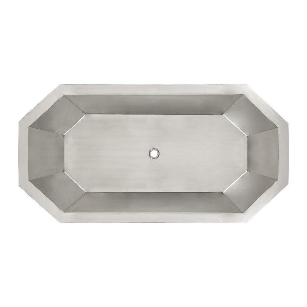 Signature Hardware Stainless Steel 66 x 34-1/2 in. Air Tub in Stainless Steel 