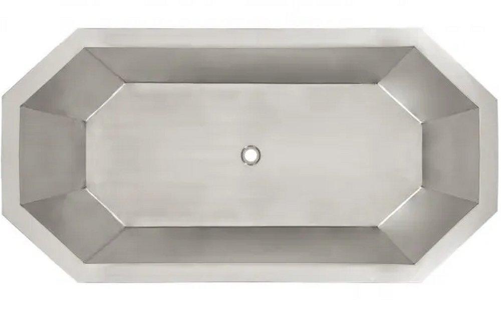 Signature Hardware Stainless Steel 66 x 34-1/2 in. Air Tub in Stainless Steel 