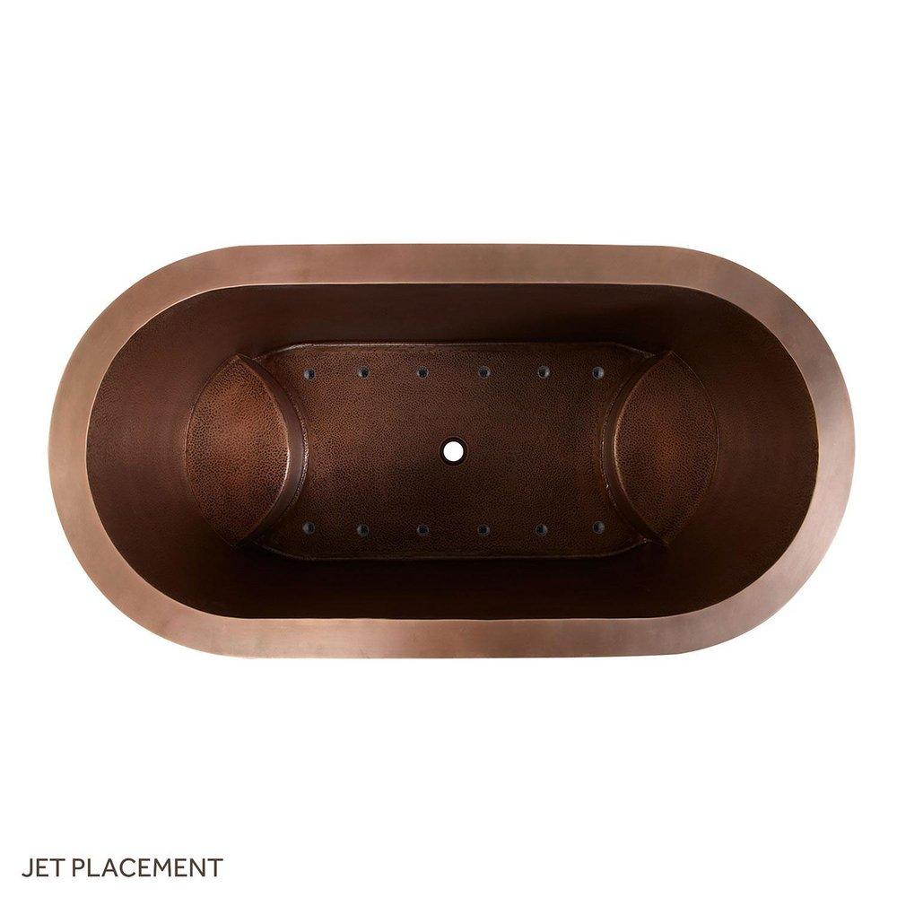 Signature Hardware Antique Copper Patina 60 x 30 in. Double Wall Copper Soaking Air Tub 