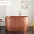 Signature Hardware Antique Copper Patina 60 x 30 in. Double Wall Copper Soaking Air Tub 