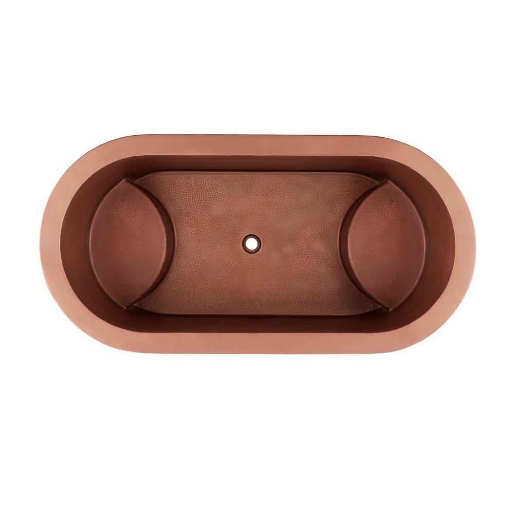 Signature Hardware Antique Copper Patina 60 x 30 in. Double Wall Copper Soaking Air Tub 