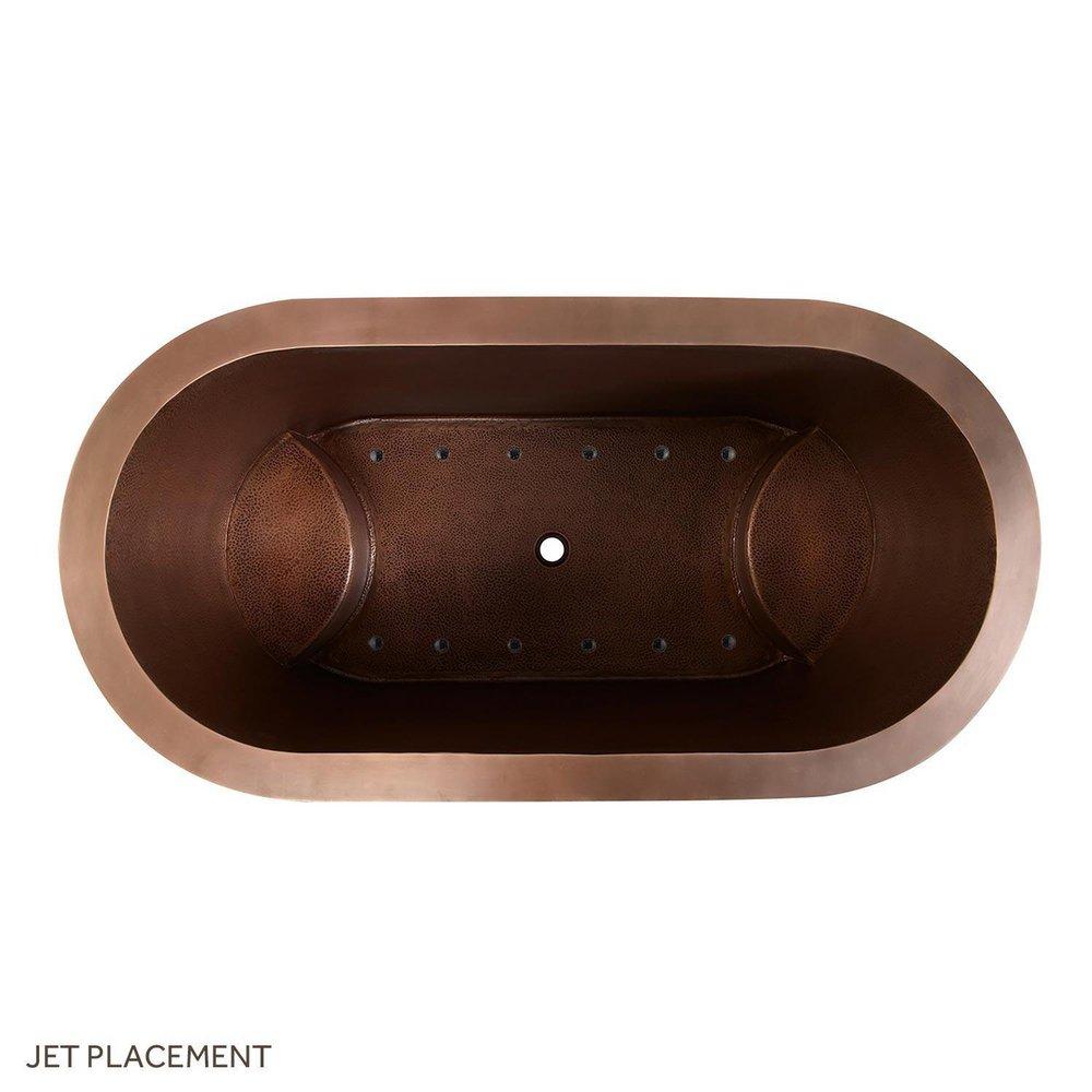 Signature Hardware Antique Copper Patina 60 x 30 in. Double Wall Copper Soaking Air Tub 