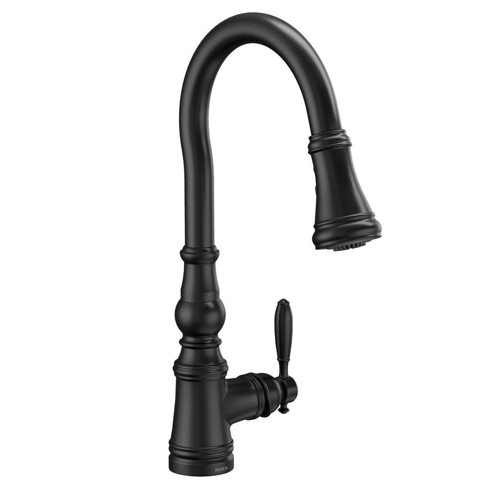Moen Matte Black Single Handle Pull Down Kitchen Faucet 