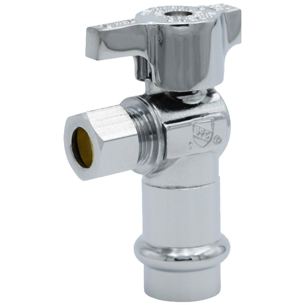 Legend Valve & Fitting Chrome Plated Press x OD Tube Angle Supply Stop Valve in Chrome Plated 