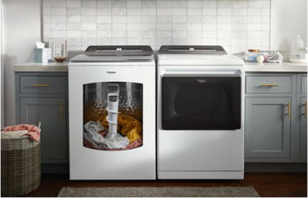 Whirlpool White 27 x 29-7/8 in. 120/240V 7.4 cu. ft. Electric Smart Home Enable Front Load Dryer 