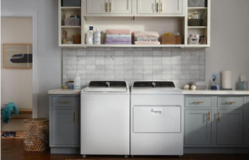 Whirlpool White 29 x 28-3/8 in. 120/240V 7 cu. ft. Electric Top Load Dryer 