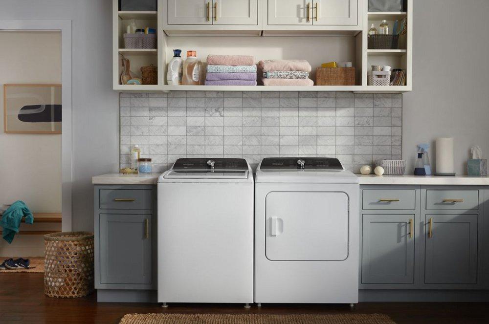 Whirlpool White 29 x 28-3/8 in. 120/240V 7 cu. ft. Electric Front Load Dryer 