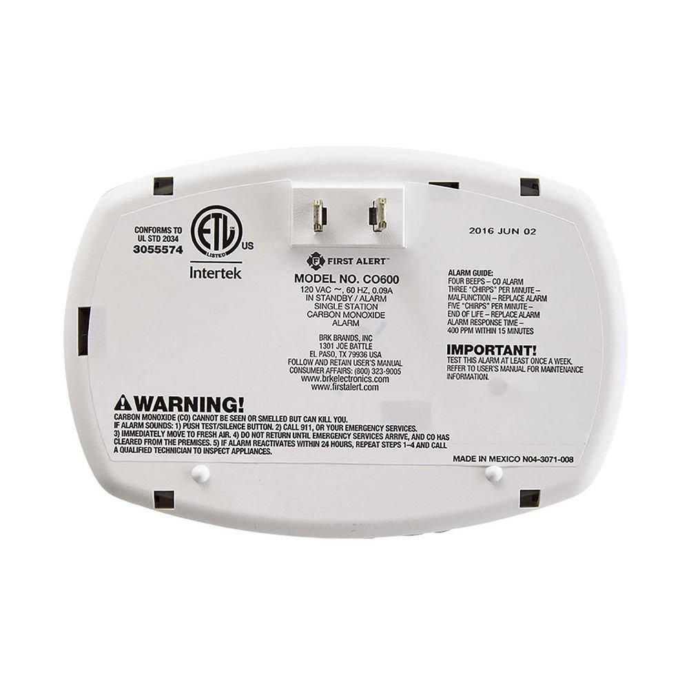Plug-In Carbon Monoxide Alarm 