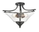 Millennium Lighting Matte Black 3-Light Semi-Flush Mount Ceiling Light 