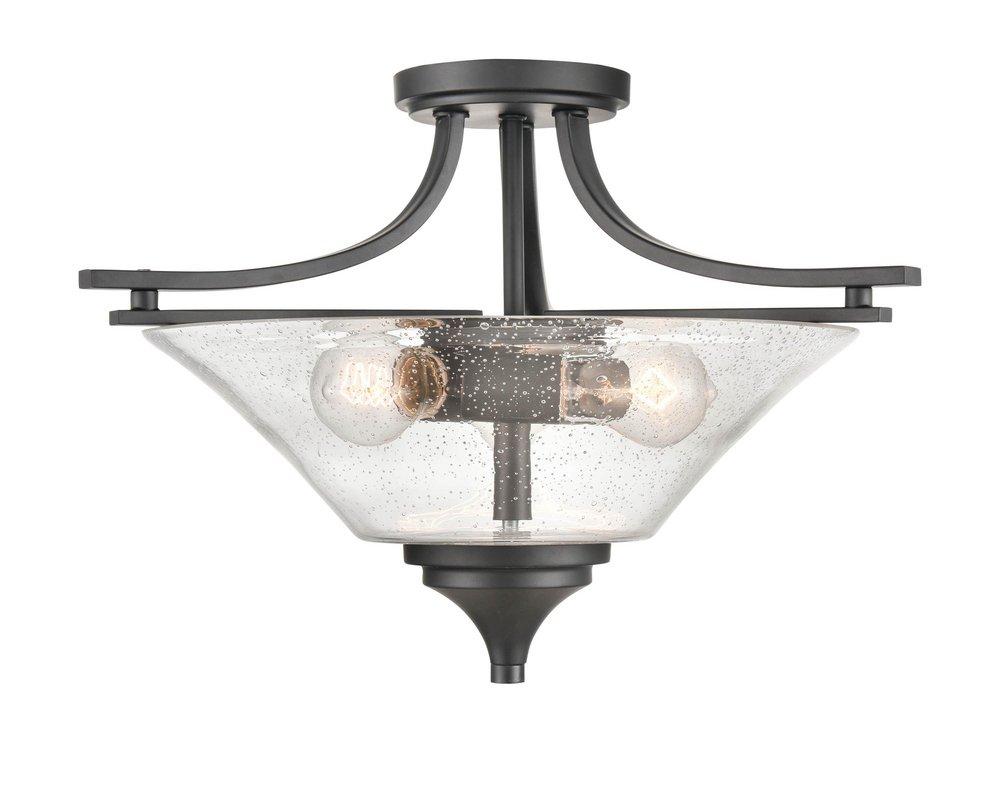 Millennium Lighting Matte Black 3-Light Semi-Flush Mount Ceiling Light 