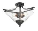 Millennium Lighting Matte Black 300W 3-Light Medium E-26 Incandescent Semi-Flush Mount Ceiling Fixture 