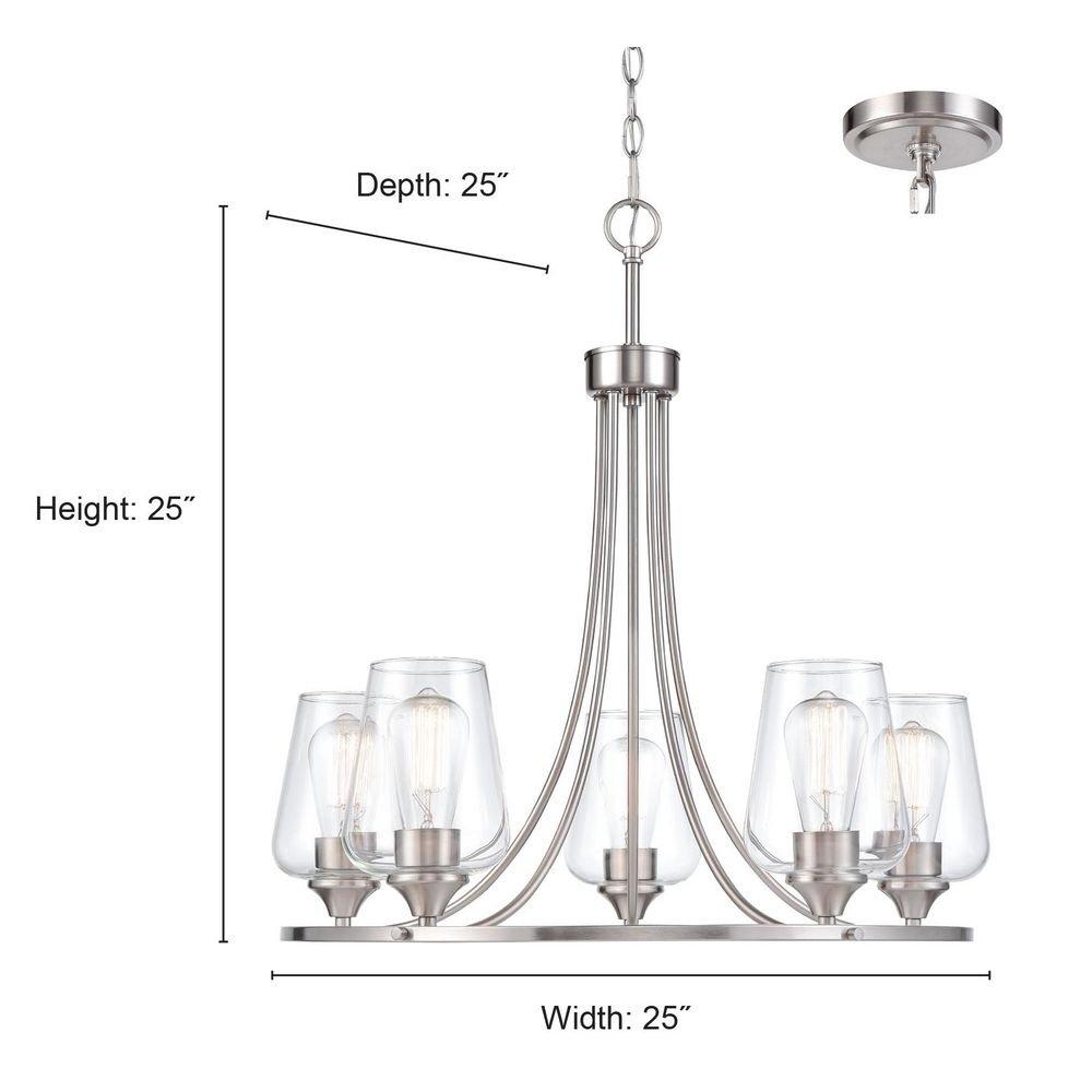 Millennium Lighting Modern Gold 25 x 25 in. 100W 5-Light 1-Tier Medium Up Lighting Traditional E-26 Chandelier 