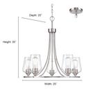 Millennium Lighting Modern Gold 25 x 25 in. 100W 5-Light 1-Tier Medium Up Lighting Traditional E-26 Chandelier 
