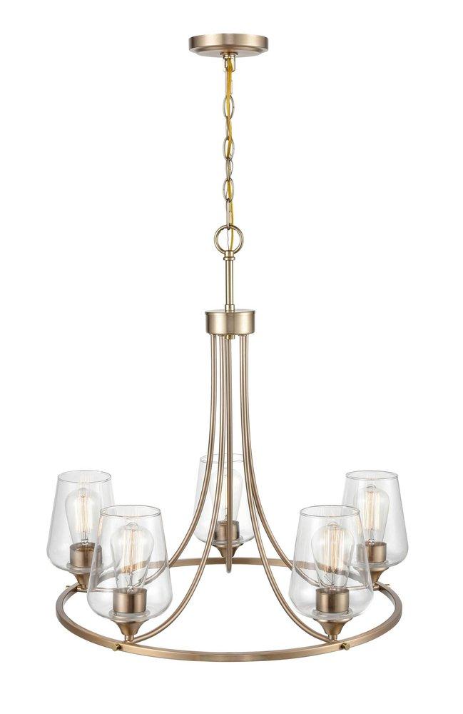 Millennium Lighting Modern Gold 25 x 25 in. 100W 5-Light 1-Tier Medium Up Lighting Traditional Chandelier 