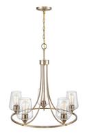 Millennium Lighting Modern Gold 25 x 25 in. 100W 5-Light 1-Tier Medium Up Lighting Traditional Chandelier 