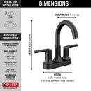 Delta Faucet Matte Black Two Handle Centerset Bathroom Sink Faucet 